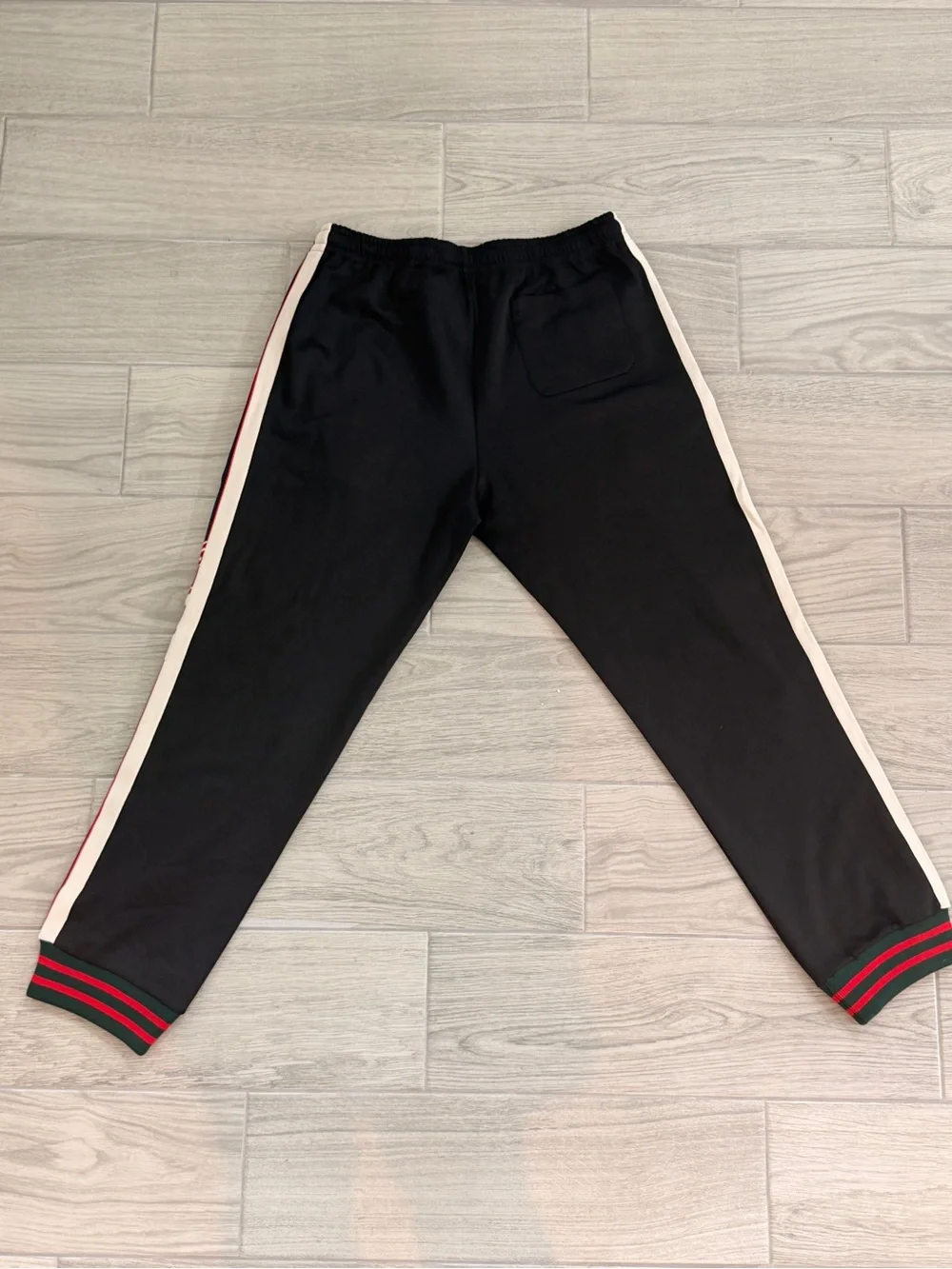 XXXL Gucci Black Technical Jersey Logo Stripe Track Suit – Jacket & Pants Set